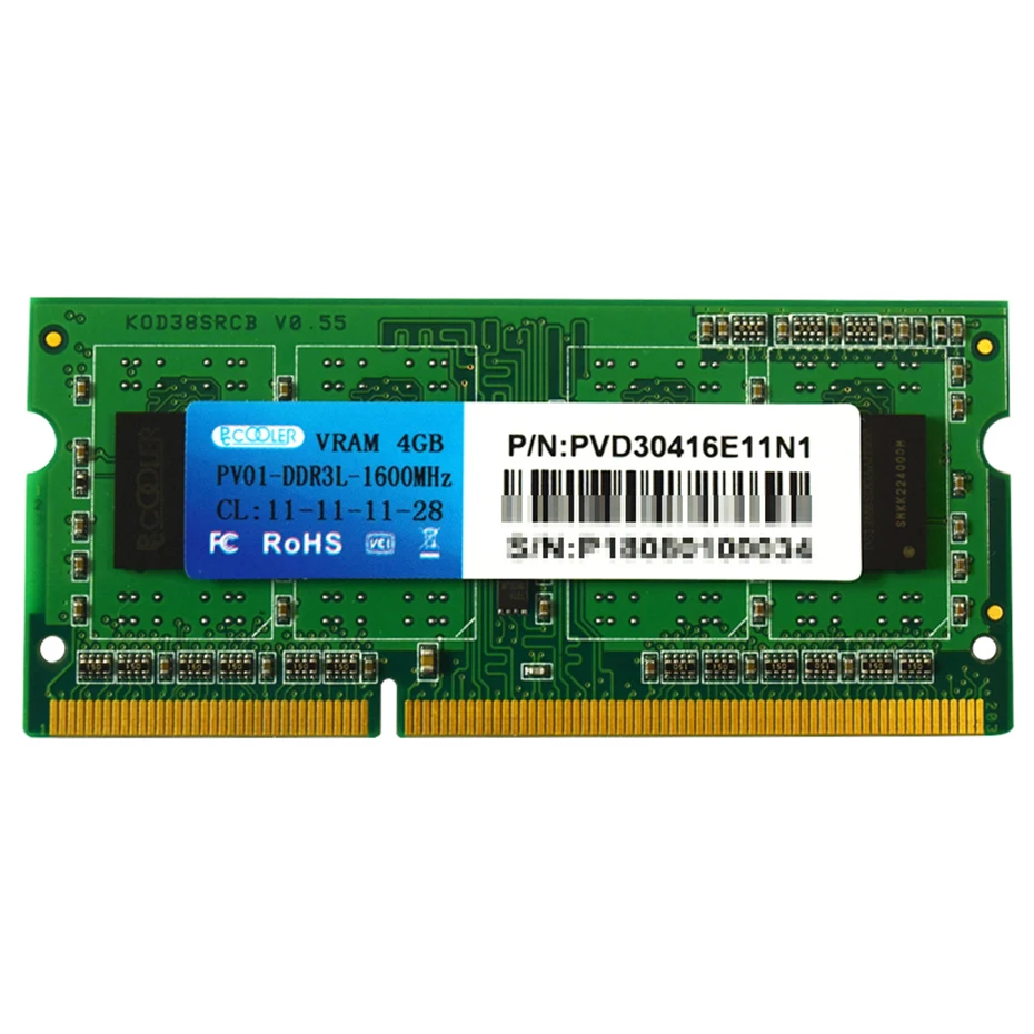 Pccooler DDR3 DDR3L лэптоп ноутбук память Оперативная память 4 ГБ 8 ГБ 1600 МГц 1,35 V PC3L 12800S памяти