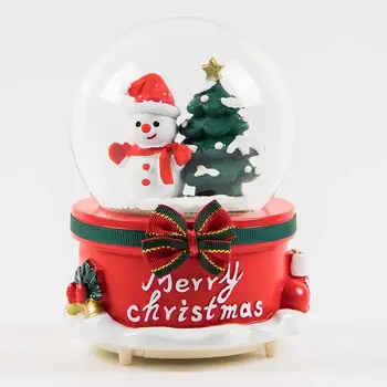 

Christmas Snow Globe Music Box Light Snowflakes Santa Claus Crystal Ball for Thanksgiving Birthday New Year Christmas Decor Gift