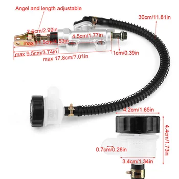 

1pc Brake Master Cylinder Rear Foot Pump Silver Off-road Parts Practical