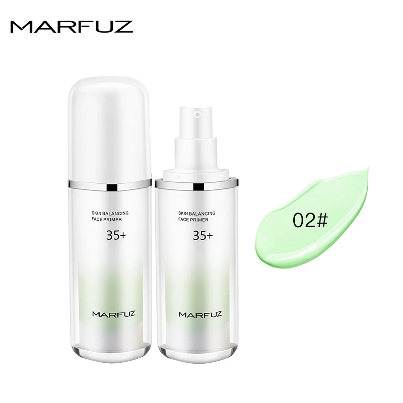 Светло-зеленый MARFUZ SPF35+ солнцезащитный крем-праймер для лица основа под макияж Солнцезащитный крем отбеливающий консилер увлажняющий крем контроль жирности Косметика maquiagem - Цвет: Светло-зеленый