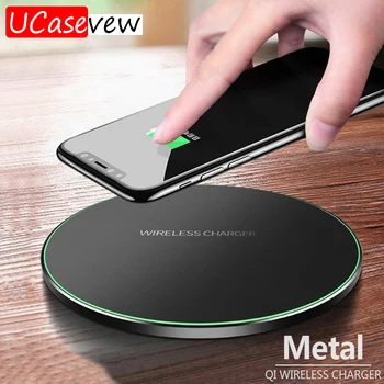 

10W Qi Wireless Charger Slim Metal Pad for iPhone 11 Samsung S20 S10 S9 Note 8 9 10 Fast Wireless Charging Quick Charge Adapter