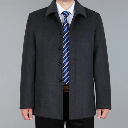 

Men's Pea 2020 New Business Casual Jacket Wool Trench Coat Male Overcoat High Quality Plus Szie 3XL LX785