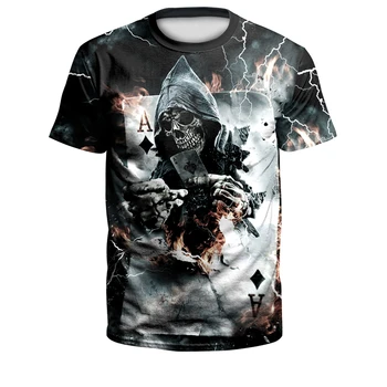 

New horror thriller death Cosplay Halloween costume costume horror short-sleeved T-shirt sleeve anime cartoon unisex