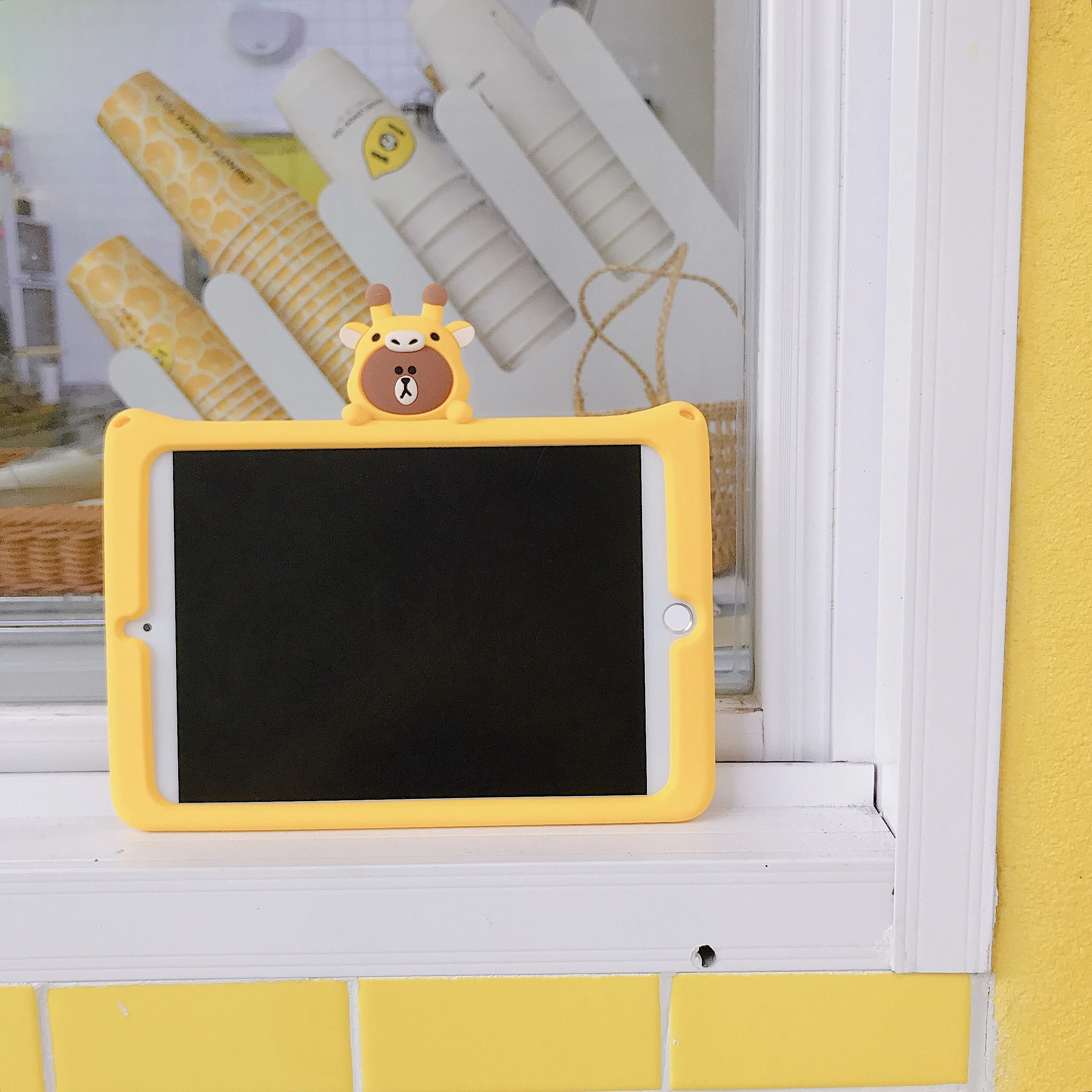 Детский чехол для планшета с жирафом для Ipad 6 Air 2 Pro 9,", безопасный мягкий силиконовый ударопрочный нетоксичный плечевой ремень, чехол-подставка+ ручка