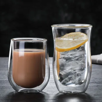 

Coffe tea drink cup glass clear heat resistant double wall milk juice mug cups cocktail whisky wine beer glass crystal