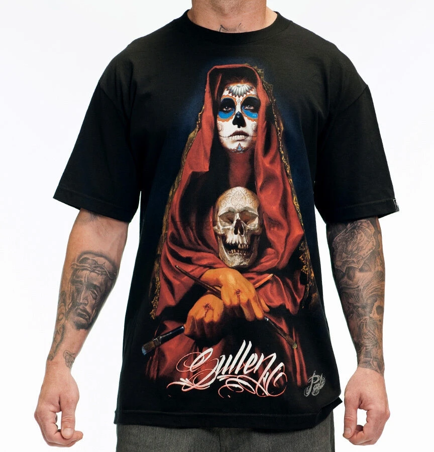 Sullen Acuna Badge Skull Black Mens Tattoo Tee Shirt New Tags Sml Xl Xxl | Мужская одежда