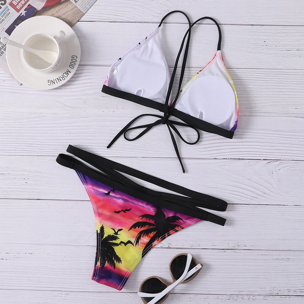 Sexy Print Bikini Brazilian Swimwear Women Mini Thong Bikini Set Two Piece Swimsuit Summer Beach Wear Swimming Suit Bikini Mujer