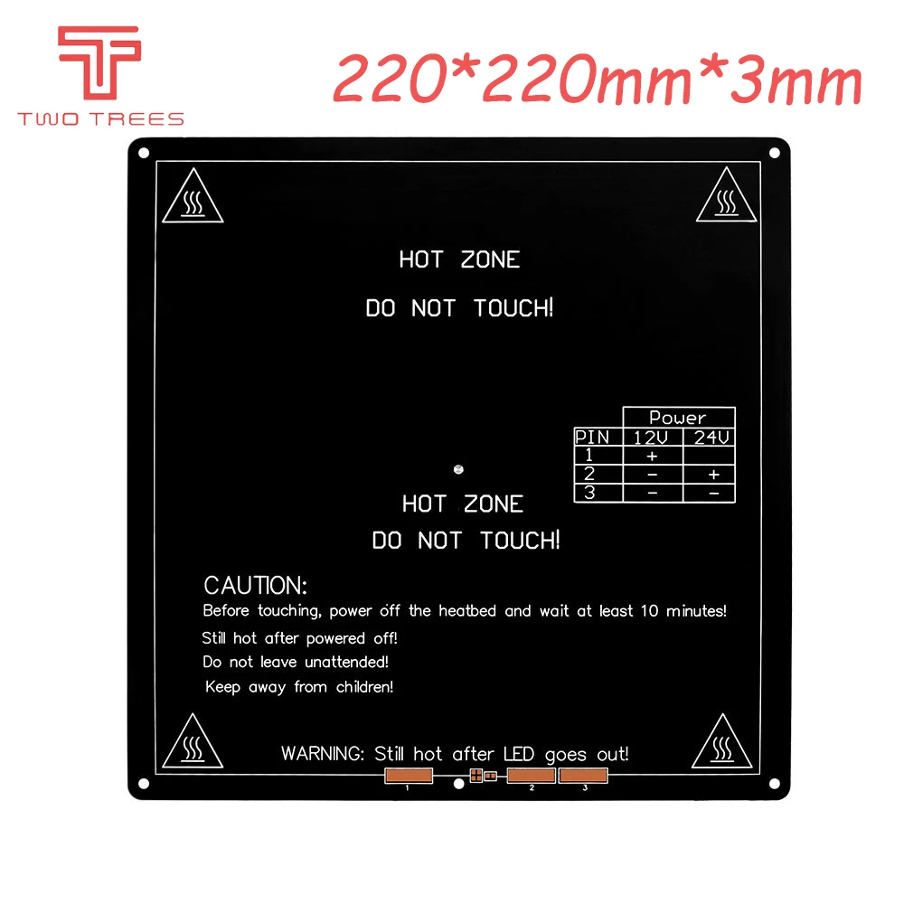 310x310mm 24V 220W Sustrato De Aluminio Cama Caliente Cama Caliente Con Accesorios De Cable Para Impresora 3D Cama Caliente De 300x300mm 24v Cama Caliente De 300mm X 300mm Qqmora 36x36x4