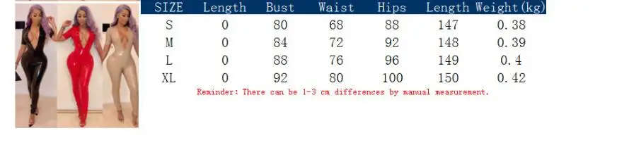 VAZN Autumn Hot Fashion Women Patent Leather Jumpsuits Solid Short Sleeve Jumpsuits Ladies Deep V-Neck long Romper OSM4517