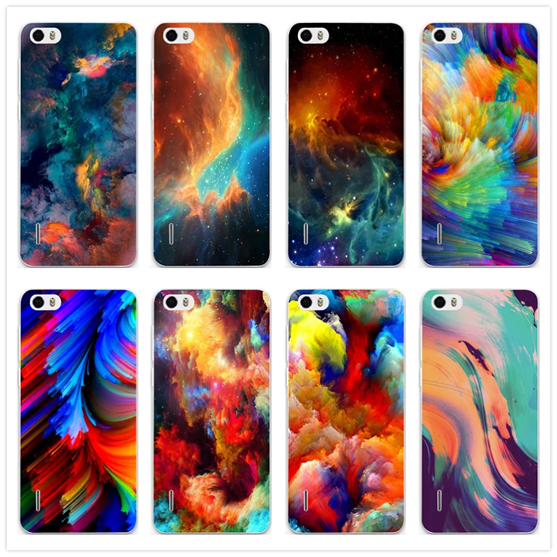 Soft Phone Case for Huawei P8 P9 P10 P20 Mate 10 Pro Y5 Y6 II Y7 Honor 6X 7X 9 Lite Luxury Oil Painting Colorful Strokes Pattern | Мобильные