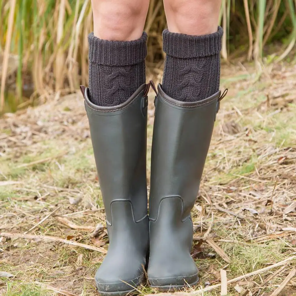 Женские вязаные шерстяные гольфы, гетры, чулки, женские носки