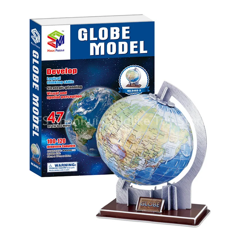 globe Горячая технологические 3d Пазлы игрушки научный Глобус и звезды бумажные режимы - Цвет: globe