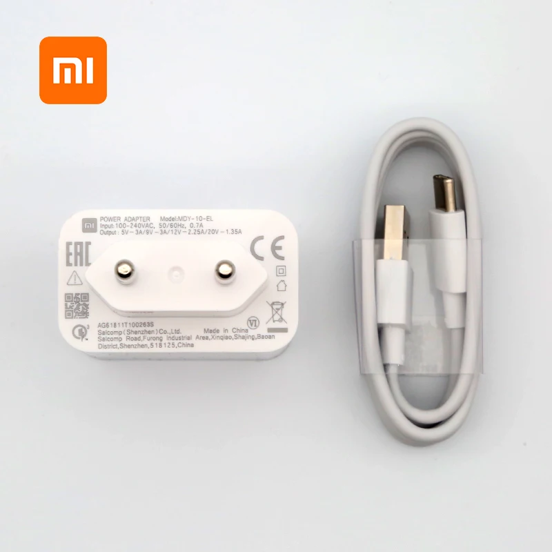 Оригинальное быстрое зарядное устройство Xiaomi 27 Вт turbo charge EU QC 4,0 адаптер usb type c для Mi9 9se note 10 8 6 Redmi opmerking 7 8 8T K20