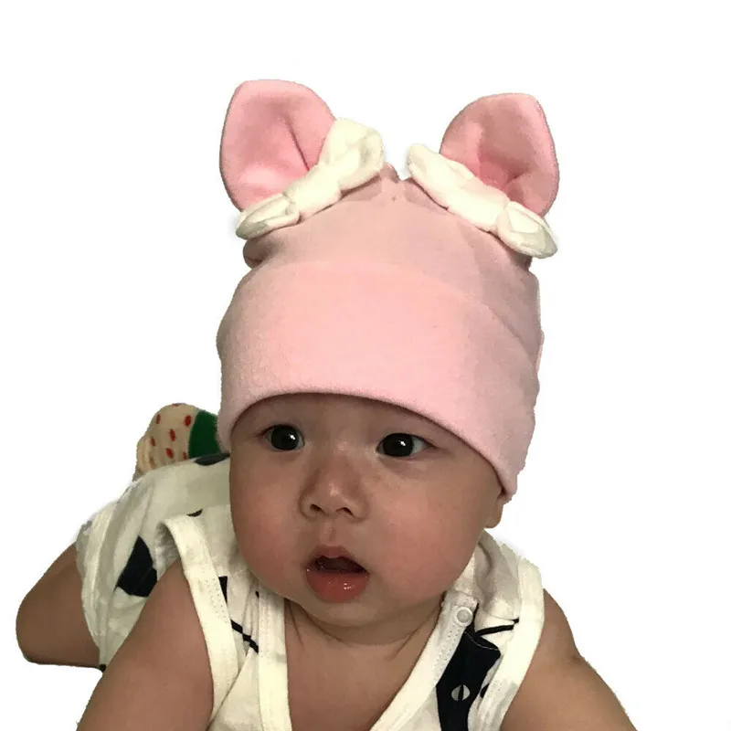 PUDCOCO для маленьких девочек; Детские кроличьи уши; бант; шапка; тюрбан; головной убор; хлопковая шапка; 6-36M