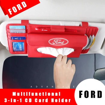 

Car Visor Tissue Box Hanging CD Holder Card Clip Sun For Ford Logo Explorer Ranger Fusion Transit Fiesta Focuskuga Maverick Smax