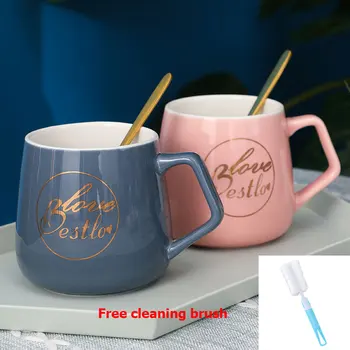 

Luxury Ceramic Coffee mug Marble Coffee Cup Pink Gold Cute Cup Wedding Bridal Couple Lovers Milk Tea Breakfast Cups Gift Mug