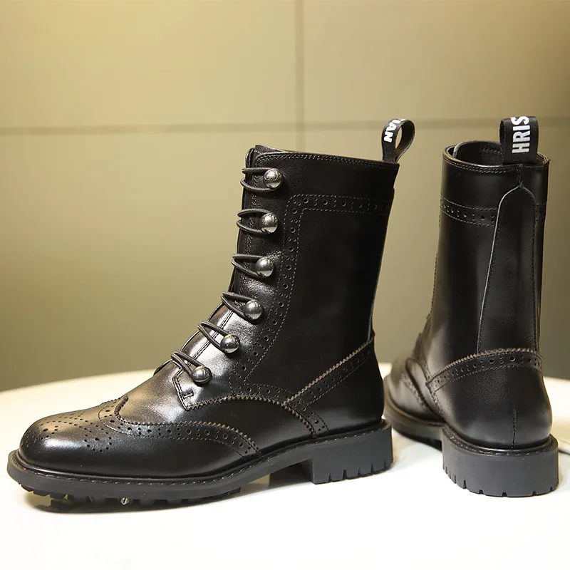 Botas Mujer; сапоги из натуральной кожи; женская зимняя обувь на низком каблуке с высоким берцем; Botas Feminina; Шикарные ботильоны для женщин; Zapatos De Mujer Botas Mujer; сапоги из натуральной кожи; женская зимняя обувь на низком каблуке с высоким берцем; Botas Feminina; Шикарные ботильоны для женщин; Zapatos De Mujer