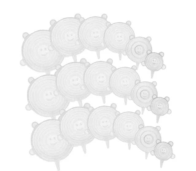 6/12/18/24 Pcs Silicone Cover Stretch Lids Reusable Airtight Food Wrap Covers Keeping Fresh Seal Bowl Stretchy Wrap Cover