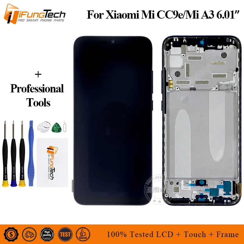 6,0" Super AMOLED для Xiao mi CC9e lcd mi A3 дисплей кодирующий преобразователь сенсорного экрана в сборе запасные части для Xiaomi mi cc9e lcd