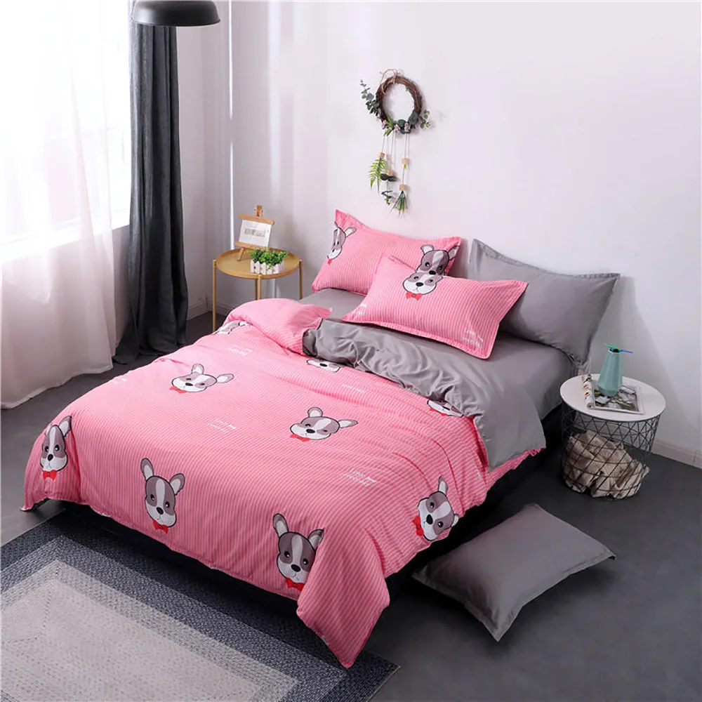 Thumbedding Pink Panther Bedding Set Cartoon Fashionable Girls Duvet Cover Queen King Full Twin Single Unique Design Bed Set