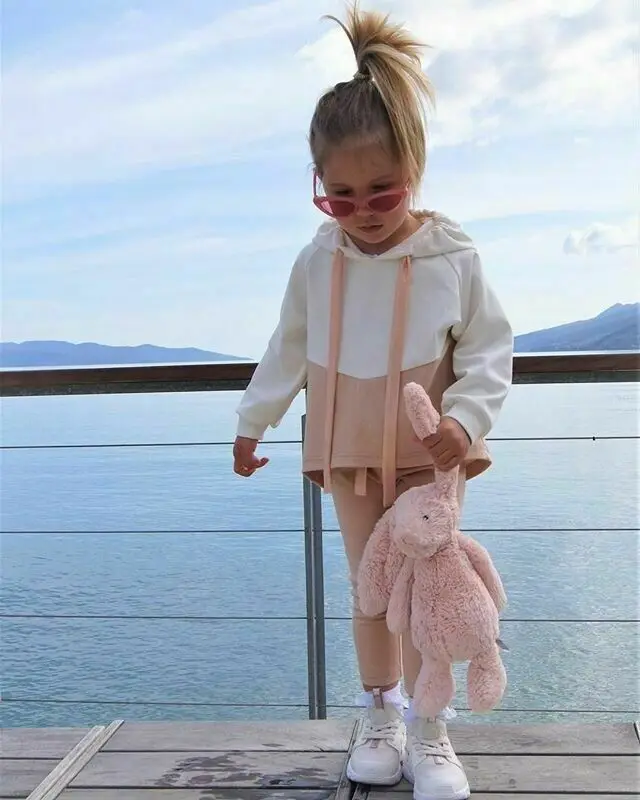 Imcute; сезон весна-осень; модная зимняя одежда для маленьких девочек; топы с капюшоном; длинные штаны; Спортивный костюм; комплект одежды из Великобритании