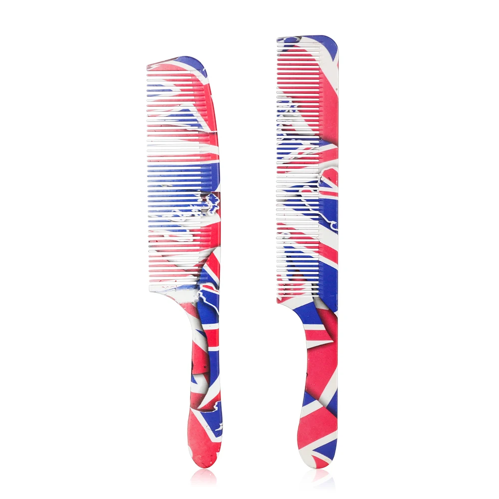 

Hairdresser Professional Accessories Flag Pattern Anti Static Heat Resistant Styling Combs Barber Shop Hair Cutting Tools Comb