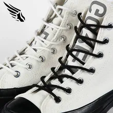 1 пара; модная разноцветная кожаная обувь с круглым носком высокого качества; повседневная обувь; высокая обувь; детские шнурки унисекс для взрослых