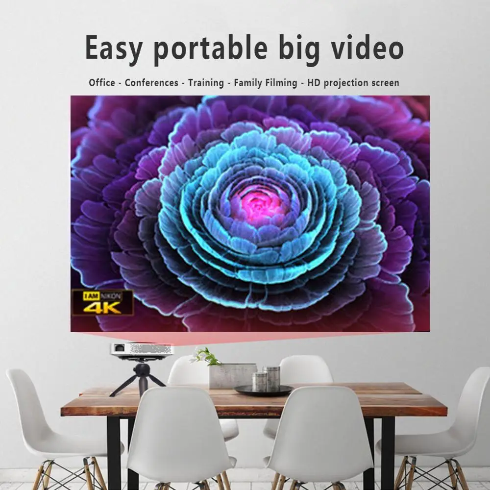 Проектор-специфический экран легко складывается 120 дюймов 16:9 для HD проектора домашний кинотеатр кино фильмы вечерние кино видео экран 5