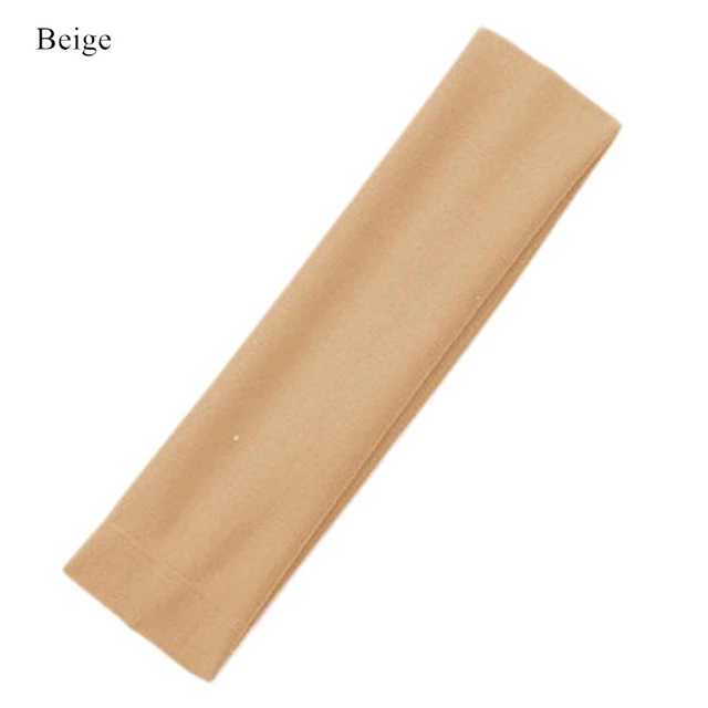 22 Color Fashion Sports Headband Wide Elastic Yoga Hair Bands Running Fitness Headwear Women Turban Head Warp Hairband Sweatband Beige