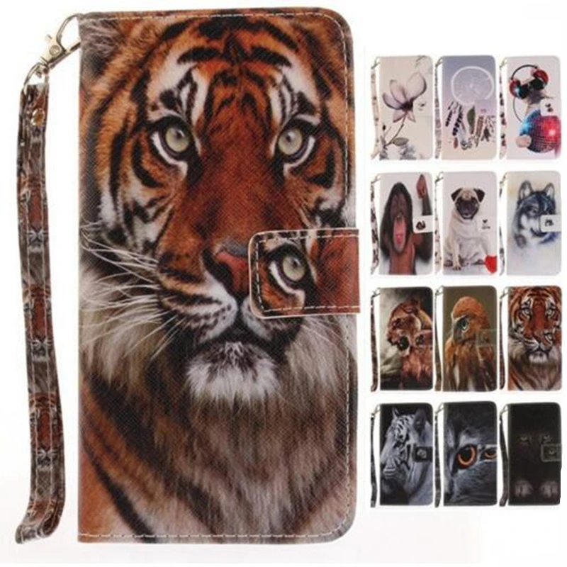 For Samsung Galaxy S8 S8Plus + Case Wallet Luxury Stand Cases PU Leather Flip Cover Cat Dog Tiger Wolf Lion Monkey Eagle | Мобильные