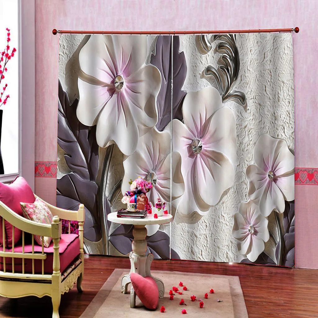 2 Panel 3D Print Curtains, Expressions Cheer Natural Habitat