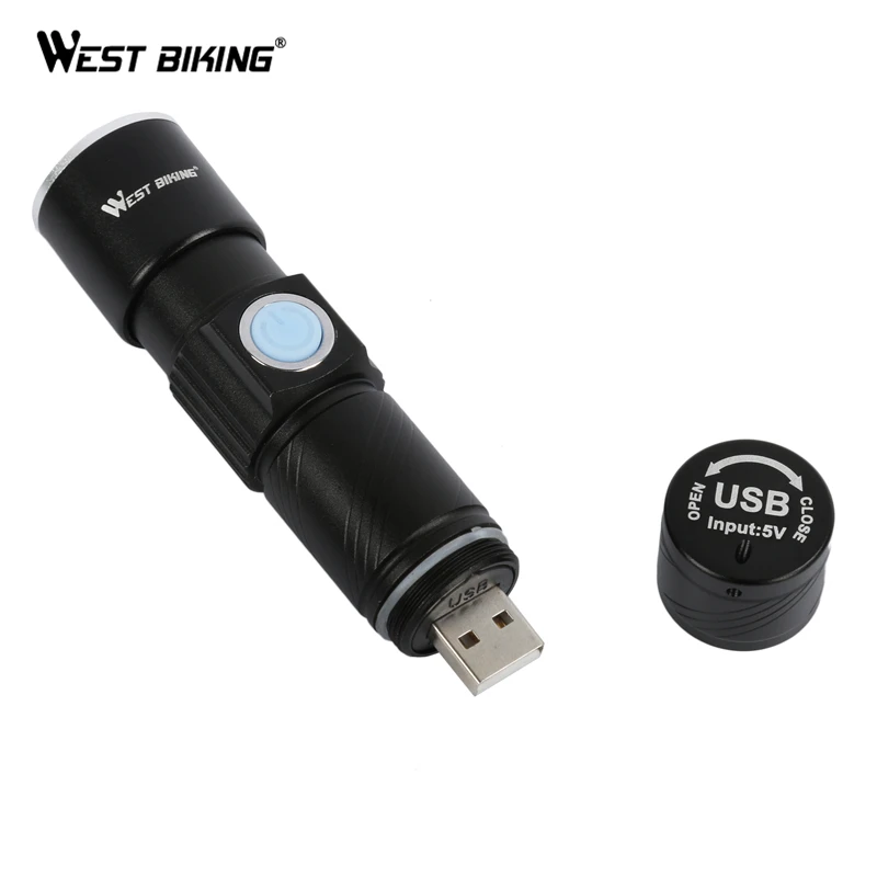 Bike Bicycle Light Set USB rechargeable LED Waterproof Super Bright Zoom Headlight Rear light MTB Bike Light Flashlights Lamp