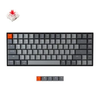 Keychron K2 A V2 Bluetooth Mechanical Keyboard w/ Gateron Red Switch/White LED Backlit 84 Key Wireless Keyboard for Mac Windows 1