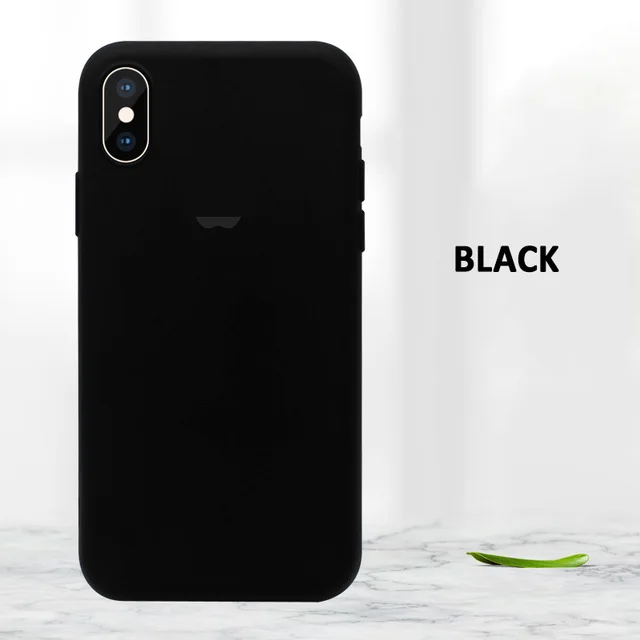 Black Роскошный силиконовый чехол для телефона с логотипом для iPhone 11 Pro XS Max XR X 8 7 Plus, жидкий Официальный чехол для iPhone 6S 6 Plus - Цвет: Black