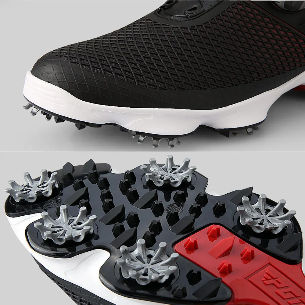 PGM дышащая Спортивная обувь для гольфа мужские водонепроницаемые тренировочные кроссовки противоскользящие шип на обувь Интеллектуальный вращающийся дизайн шнурков