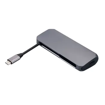 

6 in 1 USB3.0 Adapter For Apple type-c HDMI converter Foldable portable type c hub HDMI Adapter USB 3.0