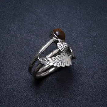 

Natural Tiger Eye Handmade Unique 925 Sterling Silver Ring, US size 6.5 X2696