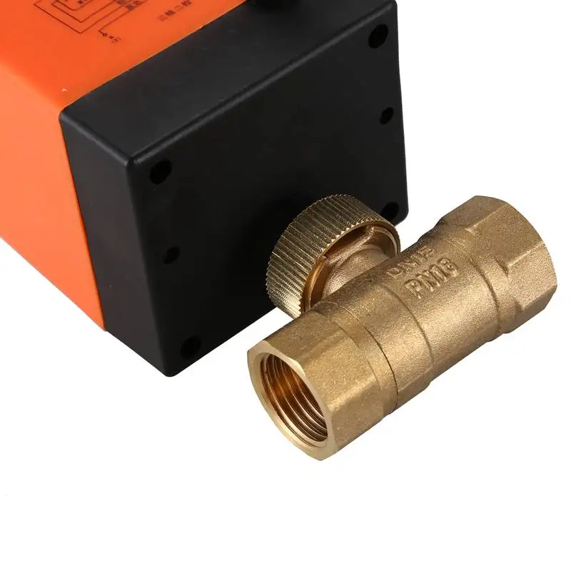 HLZS-DN15-2 AC220V air conditioning floor heating micro-electric two-way ball valve three line two control electric ball valve