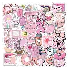 Autocollants Graffiti fille rose, 10/30/50 pièces, dessin animé mignon, étanche, pour valise, casque, moto, ordinateur, guitare, Skateboard