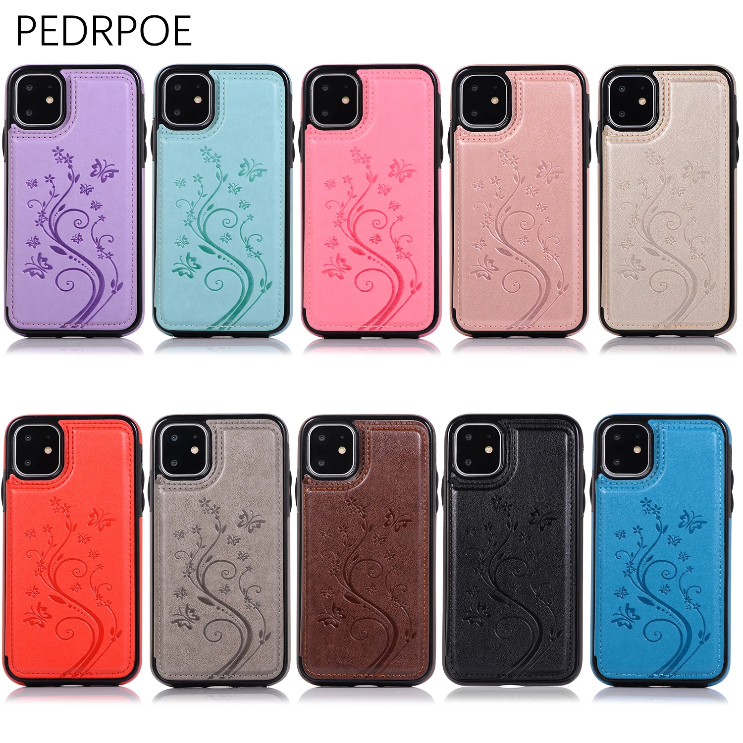 Роскошный кожаный чехол с 3D цветком для iPhone 5 6 6S Plus 7 8 7Plus 8Plus бумажник деловой