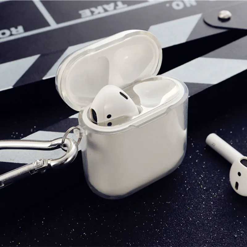 Прозрачный мягкий силиконовый чехол для Airpods беспроводные наушники TPU для Apple Air Pods 2 Наушники коробка анти-шок Защитная крышка