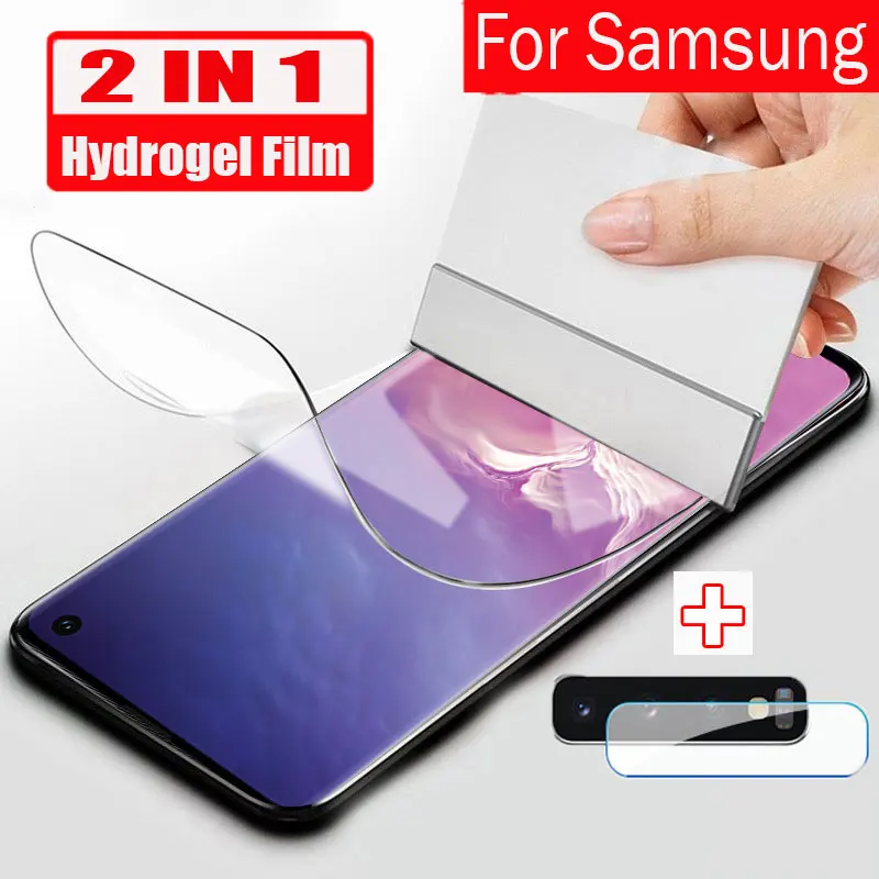 2 в 1 Передняя Гидрогелевая пленка для объектива камеры стеклянная крышка samsung S10 S8