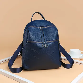 

Women Backpack Tide Bag Wild Soft Leather Student Bag Simple Backpack mochila escolar mochilas para mujer school bags #W2