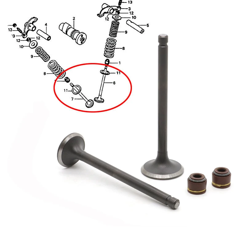 Aazon.co: OTO1988 Engine Valve Set Exhaust Valve Intake Valves For