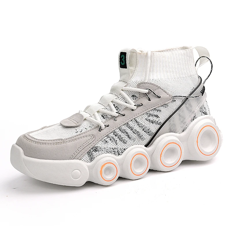 Fashion Men's High Top Sneakers Breathable Running Shoes Personality Wear-resistant Sole Outdoor Antiskid Damping Jogging | Спорт и