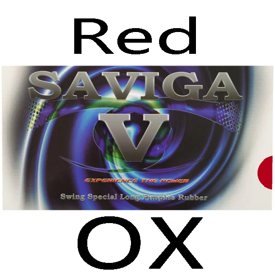 Red SAVIGA V Длинный Pips-Out Настольный теннис PingPong Резина без губки Topsheet OX - Цвет: Red