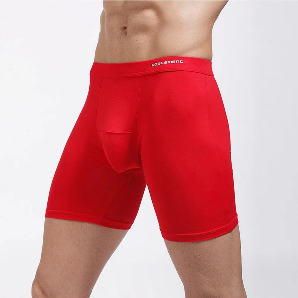

Men Modal Underwear Long Leg Boxer Trunk Sport Breathable Bulge Pouch Briefs Male Sleepware Shorts Bottom Fashion Lingerie Funny