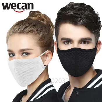 

Wecan Fabric Face Mask Reusable Washable Anti Dust Masks mondmasker Black mouth covers for Adult Kids Child mascaras mascarillas