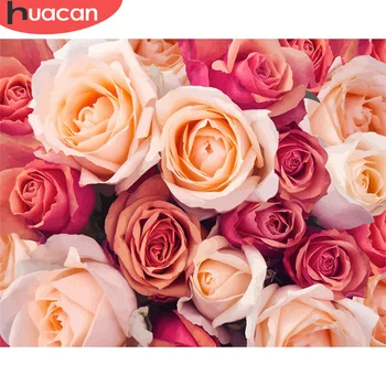 

HUACAN DIY Pictures By Number Flower Kits Painting By Numbers Rose Drawing On Canvas Hand Painted Paintings Art Gift Home Decor