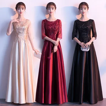 

2020 Vestido Cocktail Vestido De Noiva Chorus Costume Women's Long Spring Stage Performance Conductor Temperament Slim Dress
